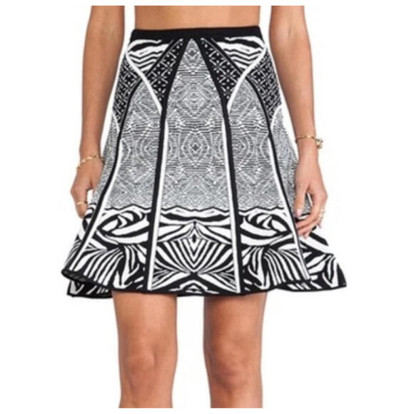 Diane Von Furstenberg Samara Zebra Animal Print Flare Knit Skirt Small Party - Picture 5 of 5
